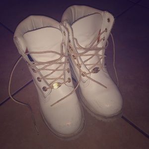 White Timberland Boots size 5